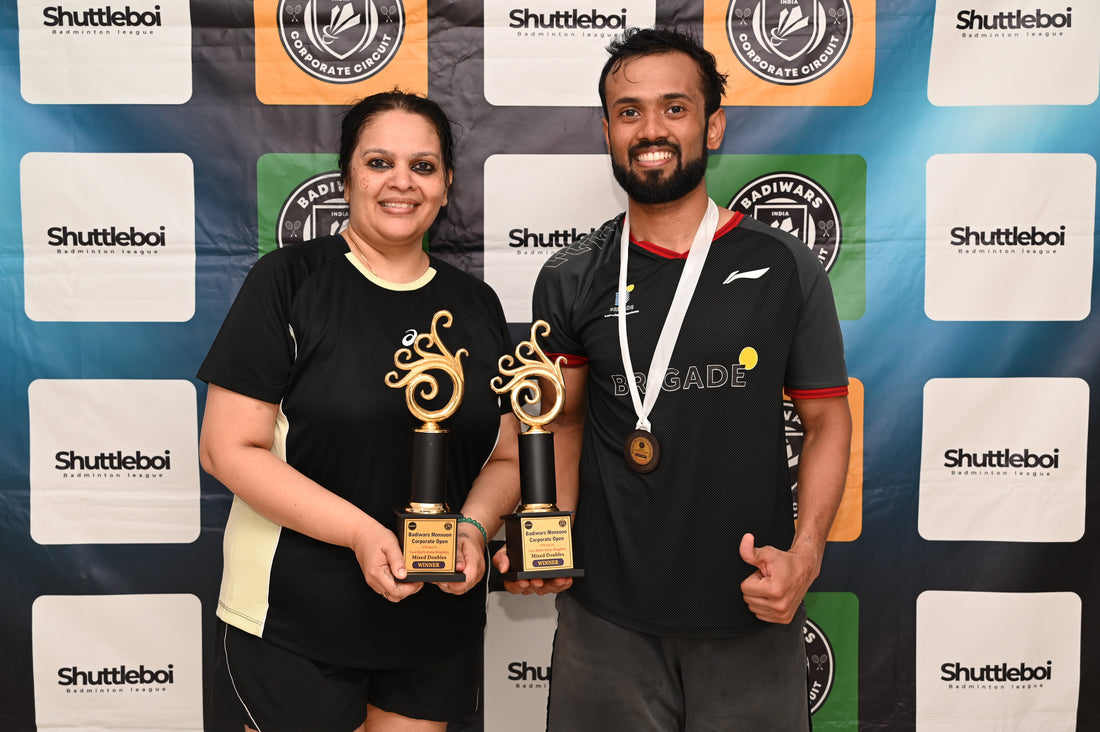 Upsets Galore as Vivek Kumar & Shruthi Raveendran Hold Their Nerve to Win Mixed Doubles at the Monsoon Corporate Open